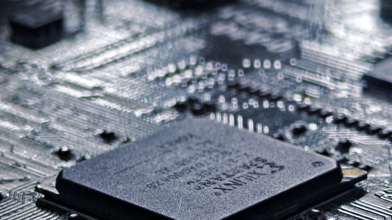 Close-up of a processor mounted on a computer motherboard